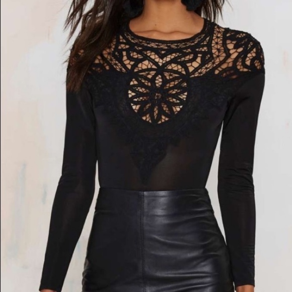 For Love and Lemons Penelope Black Bodysuit